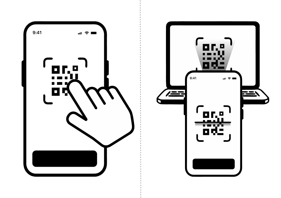 QR-код оплата: натискання на телефоні та сканування камерою